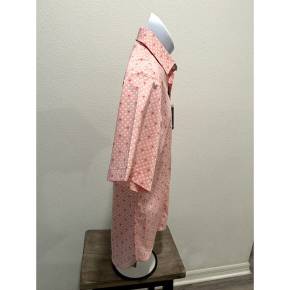 Van Heusen Men Slim Fit Shirt Button Up Tropical Summer Short Sleeve M 15 - 15.5 - Picture 3 of 8